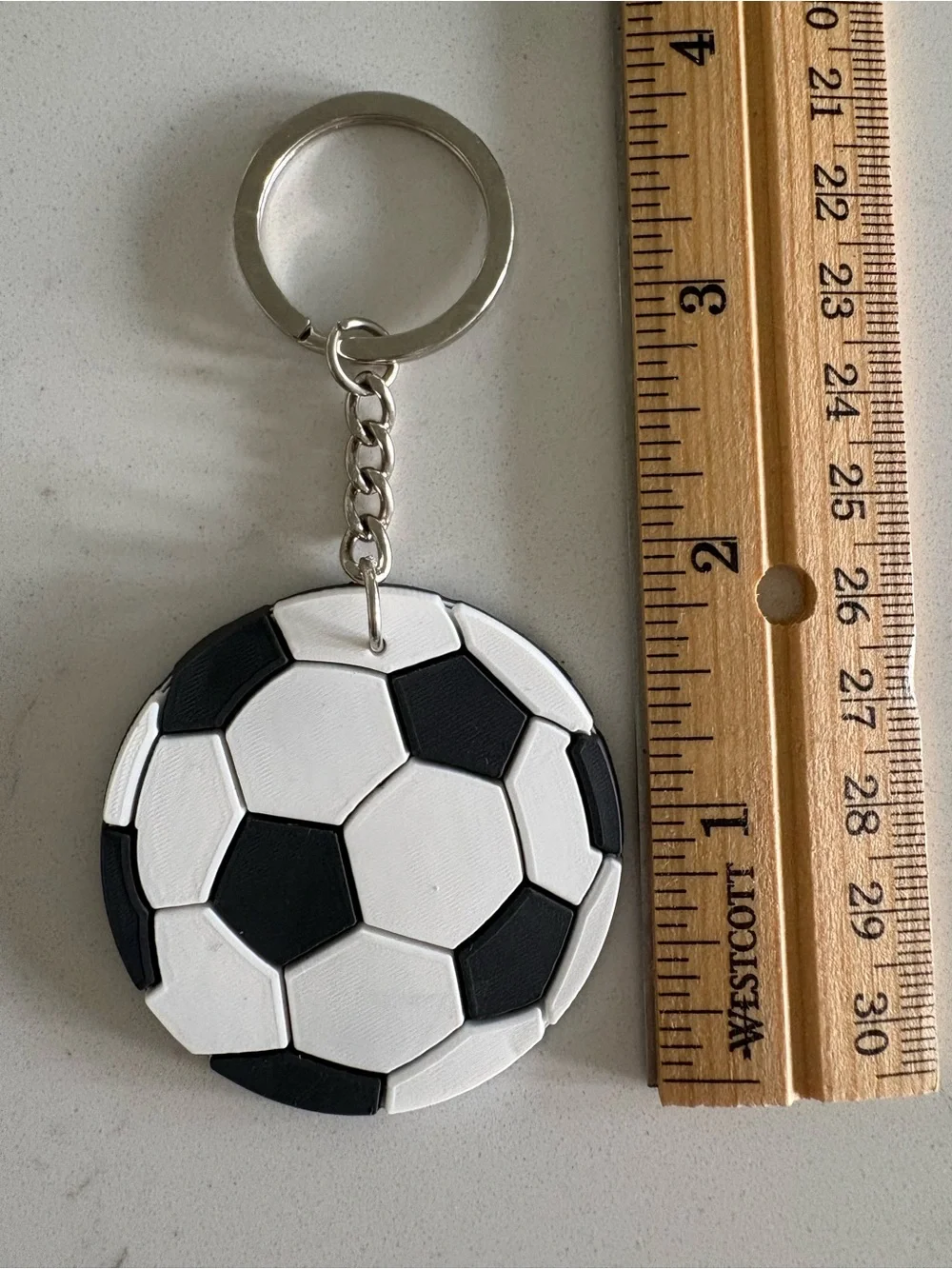 Soccer Ball Style Keychain - Black & White